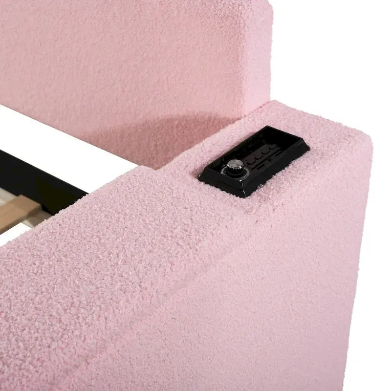 Lit de jour en polaire UTeddy pour lit simple avec accoudoirs de rangement et lit gigogne