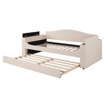 Lit de jour en polaire UTeddy pour lit simple avec accoudoirs de rangement et lit gigogne