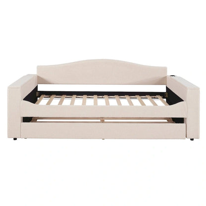 Lit de jour en polaire UTeddy pour lit simple avec accoudoirs de rangement et lit gigogne