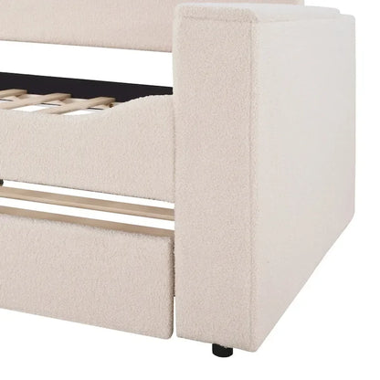 Lit de jour en polaire UTeddy pour lit simple avec accoudoirs de rangement et lit gigogne