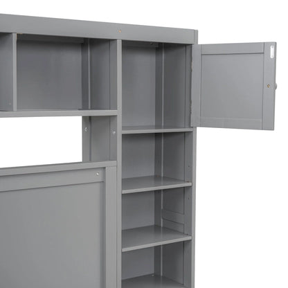 Lit en bois Queen Size avec armoire intégrée