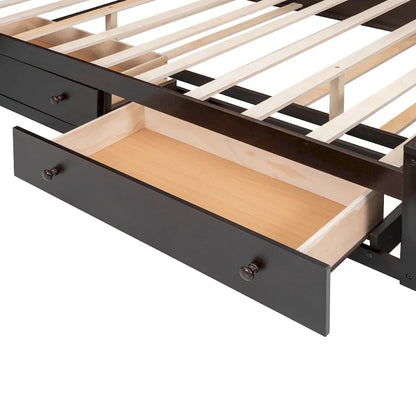 Lit en bois Queen Size avec armoire intégrée