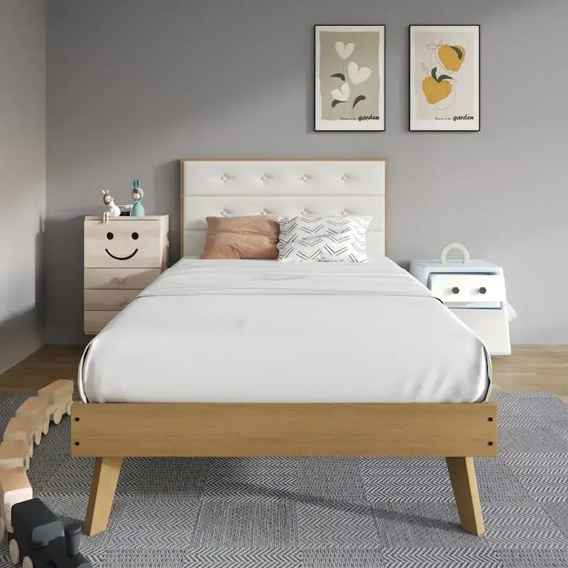 Lit plateforme en bois CraftPorch style milieu du siècle