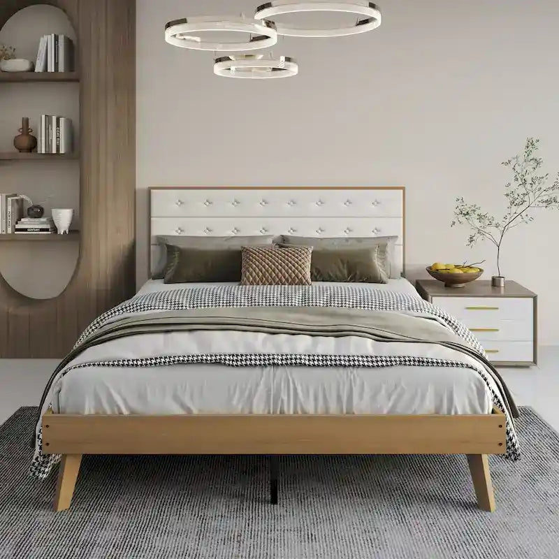 Lit plateforme en bois CraftPorch style milieu du siècle