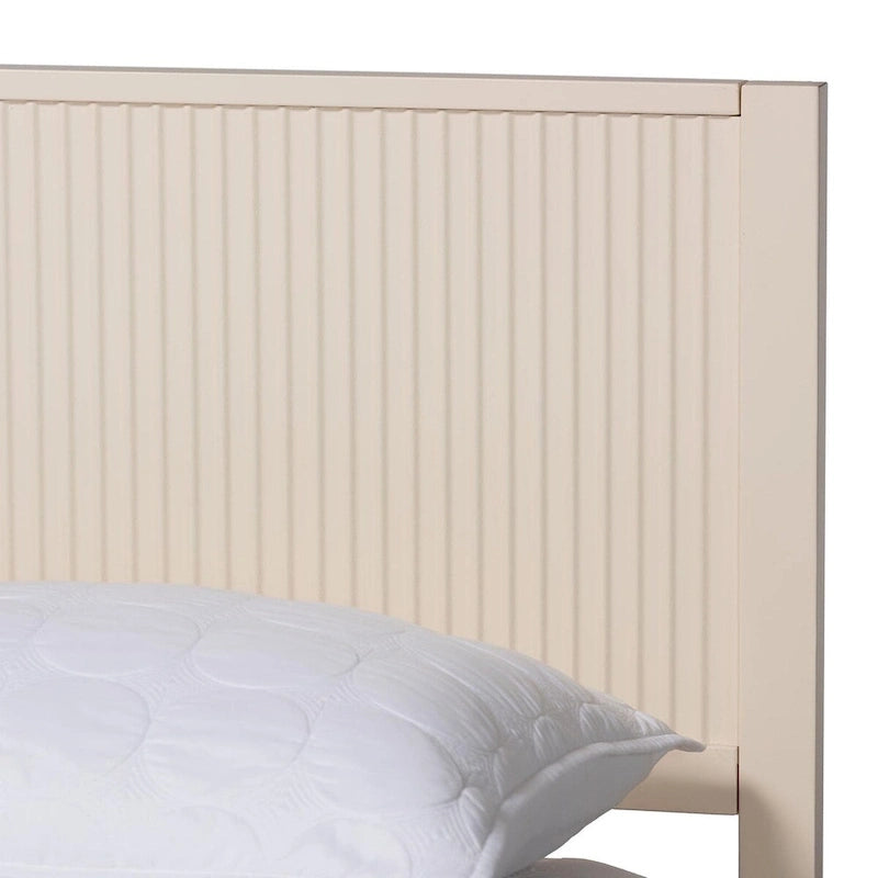 Lit plateforme en bois cannelé Primrose style milieu du siècle