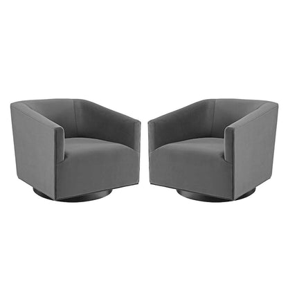 Fauteuil pivotant Twist Performance en velours (lot de 2)