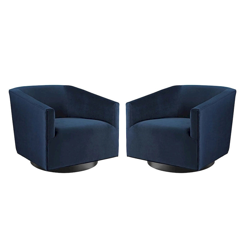 Fauteuil pivotant Twist Performance en velours (lot de 2)