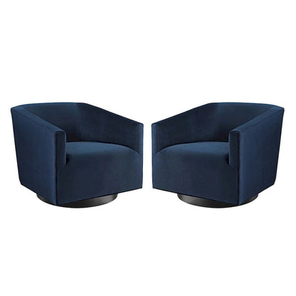 Fauteuil pivotant Twist Performance en velours (lot de 2)