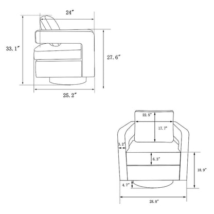 Fauteuil pivotant à 360 degrés Club moderne
