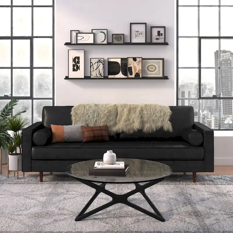 Canapé en cuir véritable Zander