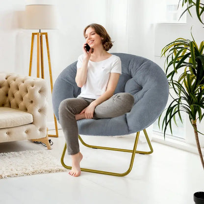 Fauteuil d'appoint confortable en lin capitonné, canapé-fauteuil de lecture pour salon, chambre