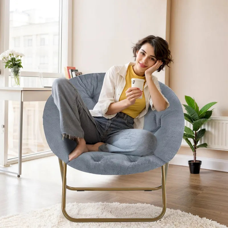 Fauteuil d'appoint confortable en lin capitonné, canapé-fauteuil de lecture pour salon, chambre