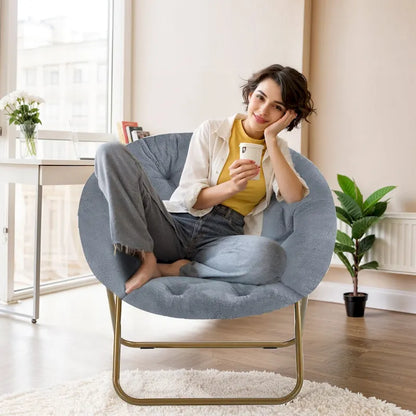 Fauteuil d'appoint confortable en lin capitonné, canapé-fauteuil de lecture pour salon, chambre