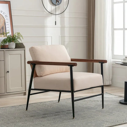 Fauteuil d'appoint confortable en lin capitonné, canapé-fauteuil de lecture pour salon, chambre