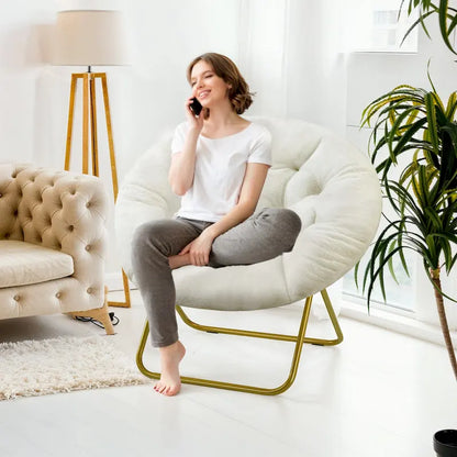 Fauteuil d'appoint confortable en lin capitonné, canapé-fauteuil de lecture pour salon, chambre