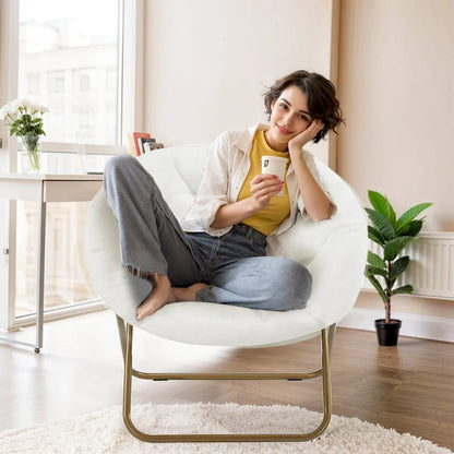 Fauteuil d'appoint confortable en lin capitonné, canapé-fauteuil de lecture pour salon, chambre