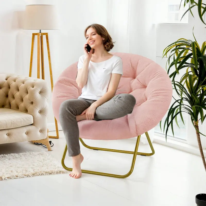 Fauteuil d'appoint confortable en lin capitonné, canapé-fauteuil de lecture pour salon, chambre