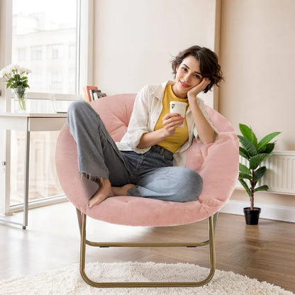 Fauteuil d'appoint confortable en lin capitonné, canapé-fauteuil de lecture pour salon, chambre