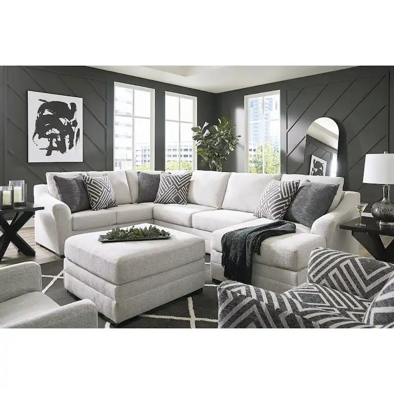 Pouf d'appoint surdimensionné Koralynn blanc cassé, une création Signature d'Ashley Koralynn