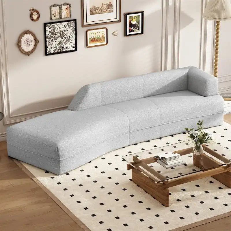 Chaise longue incurvée, canapé d'intérieur moderne