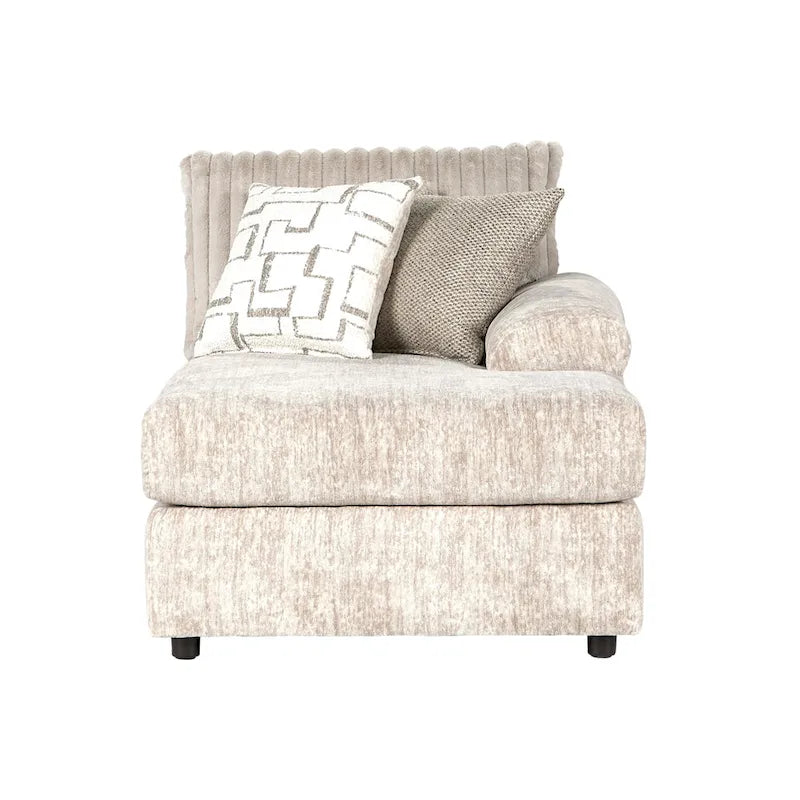 Canapé d'angle en velours côtelé Roundhill Furniture Nason à larges côtes avec méridienne et fauteuil