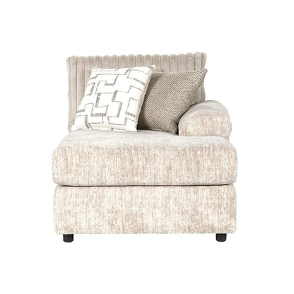 Canapé d'angle en velours côtelé Roundhill Furniture Nason à larges côtes avec méridienne et fauteuil