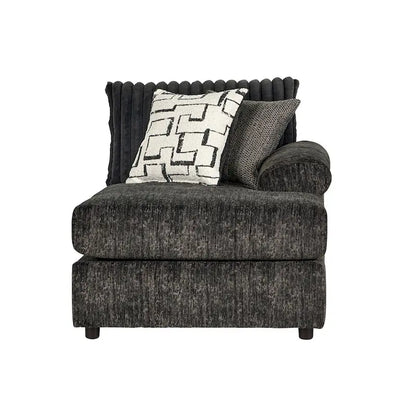 Canapé d'angle en velours côtelé Roundhill Furniture Nason à larges côtes avec méridienne et fauteuil