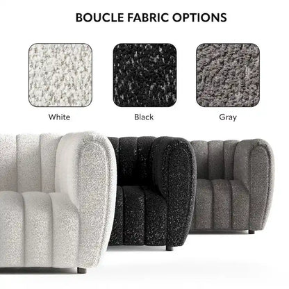 Canapé d'appoint Lucinda de Furniture of America, style moderne, capitonné vertical, en bouclette, avec pieds en bois