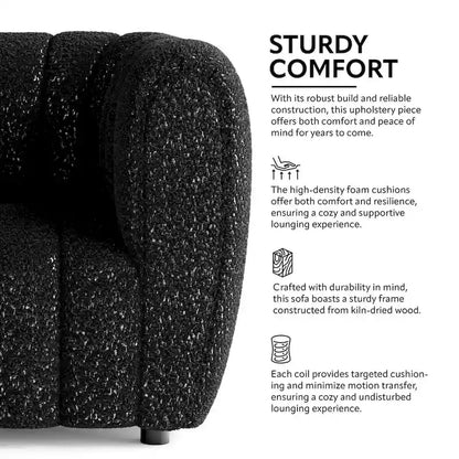 Canapé d'appoint Lucinda de Furniture of America, style moderne, capitonné vertical, en bouclette, avec pieds en bois