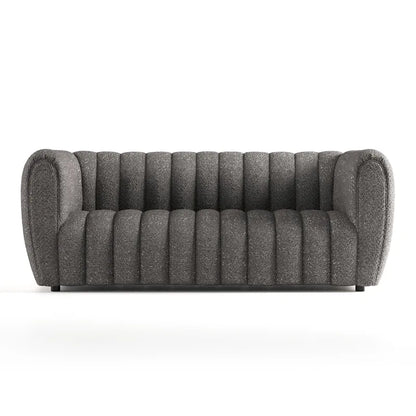 Canapé d'appoint Lucinda de Furniture of America, style moderne, capitonné vertical, en bouclette, avec pieds en bois