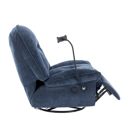 Fauteuil inclinable pivotant en tissu bronzé avec support pour téléphone portable