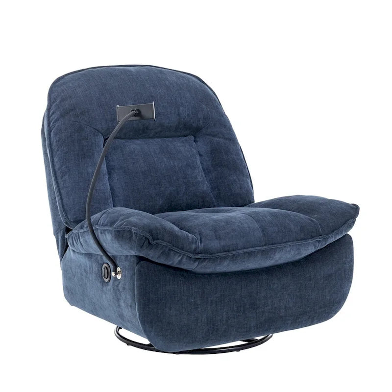 Fauteuil inclinable pivotant en tissu bronzé avec support pour téléphone portable