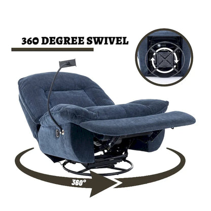 Fauteuil inclinable pivotant en tissu bronzé avec support pour téléphone portable