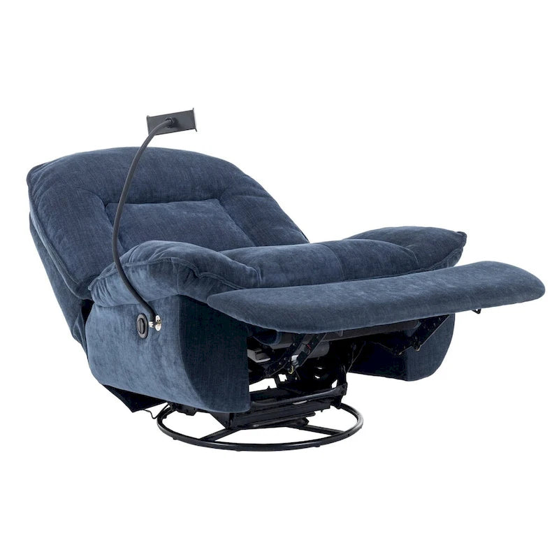 Fauteuil inclinable pivotant en tissu bronzé avec support pour téléphone portable