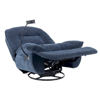 Fauteuil inclinable pivotant en tissu bronzé avec support pour téléphone portable