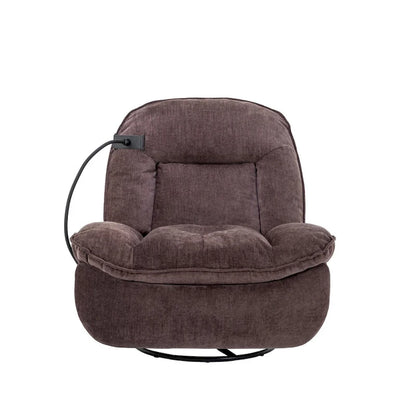 Fauteuil inclinable pivotant en tissu bronzé avec support pour téléphone portable