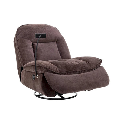 Fauteuil inclinable pivotant en tissu bronzé avec support pour téléphone portable