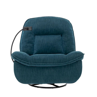 Fauteuil inclinable pivotant en tissu bronzé avec support pour téléphone portable