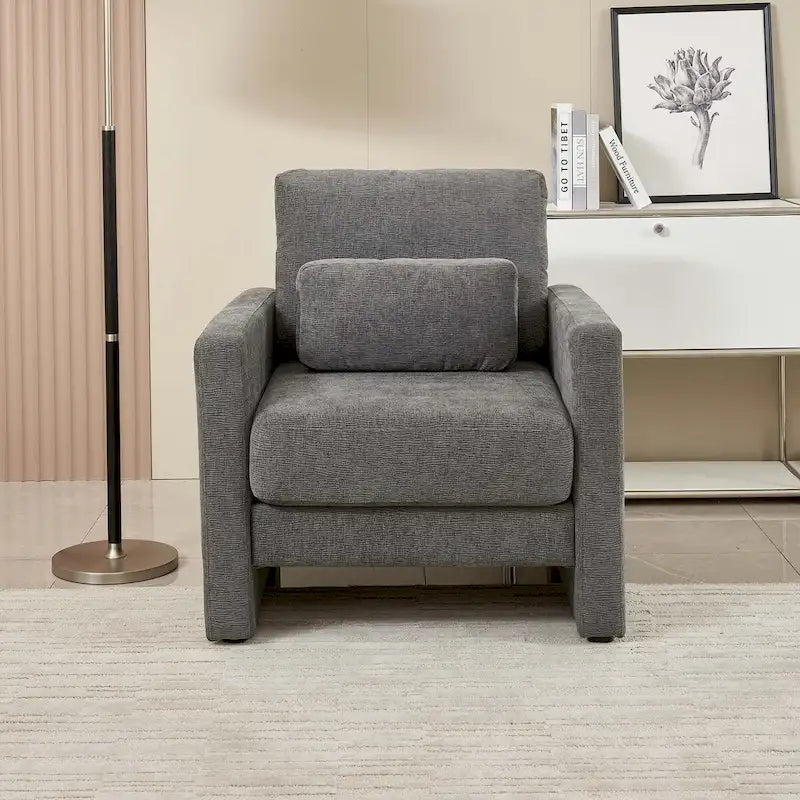 Fauteuil d'appoint moderne en chenille pour salon
