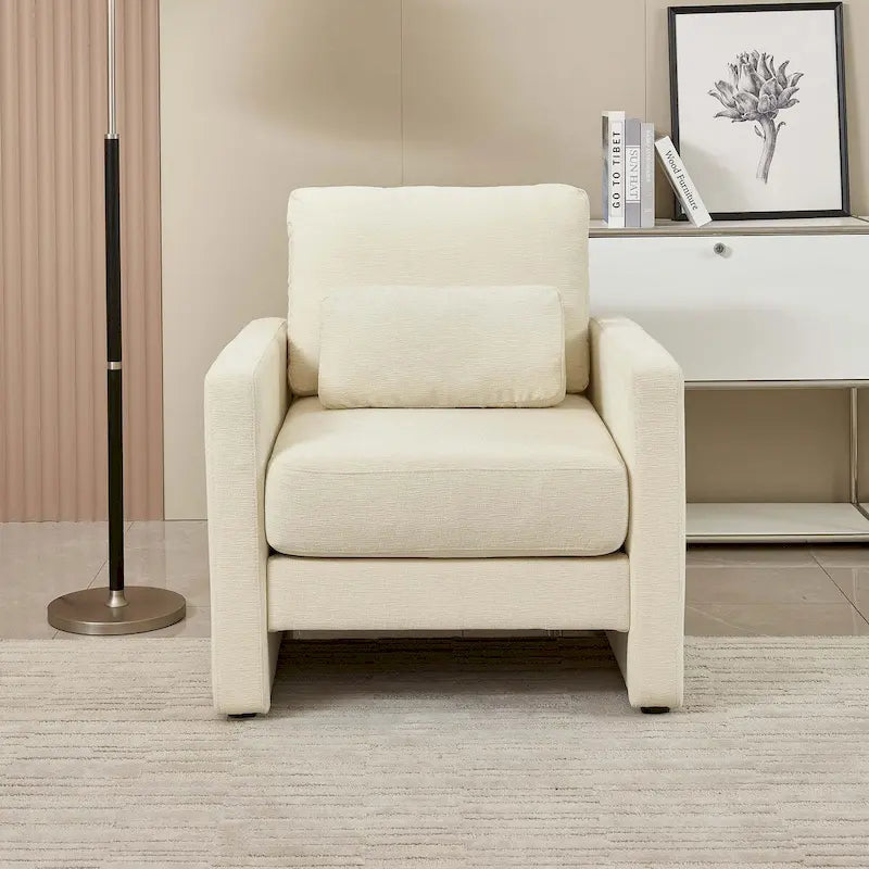 Fauteuil d'appoint moderne en chenille pour salon