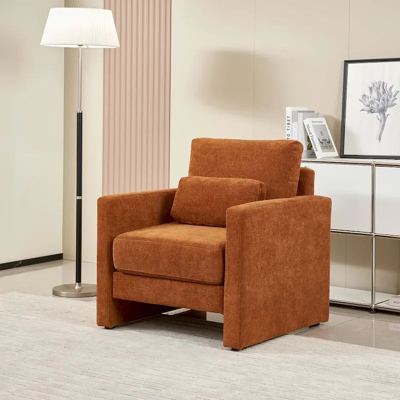 Fauteuil d'appoint moderne en chenille pour salon