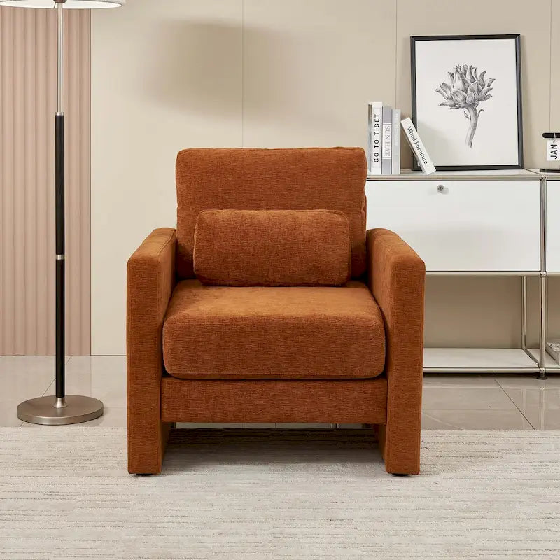 Fauteuil d'appoint moderne en chenille pour salon