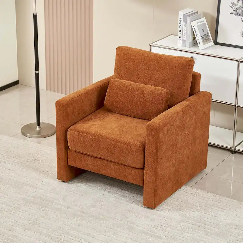 Fauteuil d'appoint moderne en chenille pour salon