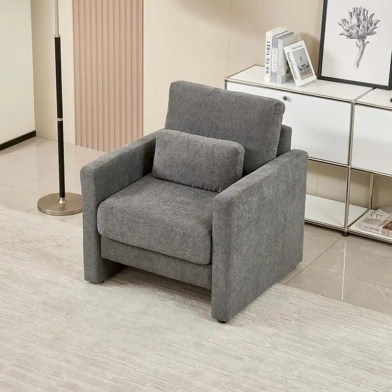 Fauteuil d'appoint moderne en chenille pour salon