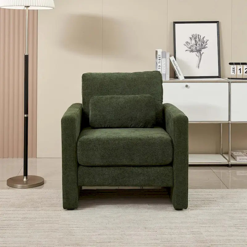Fauteuil d'appoint moderne en chenille pour salon