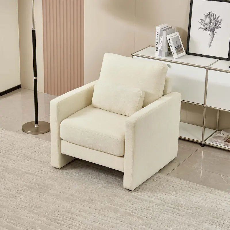Fauteuil d'appoint moderne en chenille pour salon