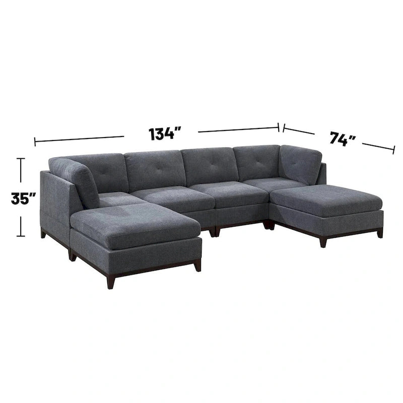 Ensemble modulaire 6 pièces en chenille