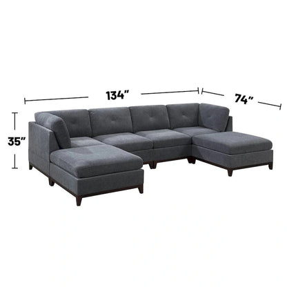 Ensemble modulaire 6 pièces en chenille