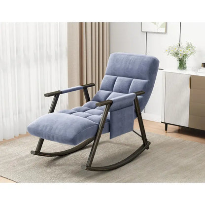 Velvet Rocking Chair With Foot Rest