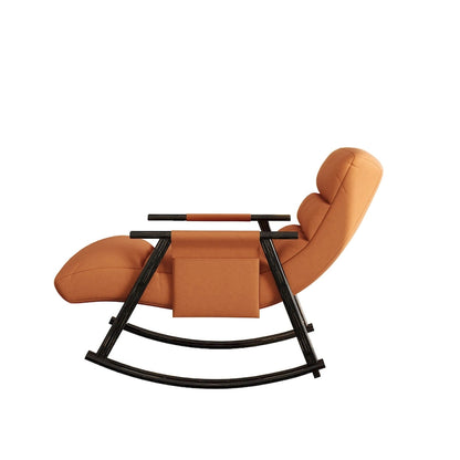 Fauteuil à bascule en velours avec repose-pieds